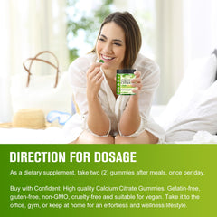 Person taking apple-flavored Calcium Citrate Gummies at desk