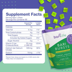 Individually wrapped Bari Burst chews for on-the-go post-surgery nutrition