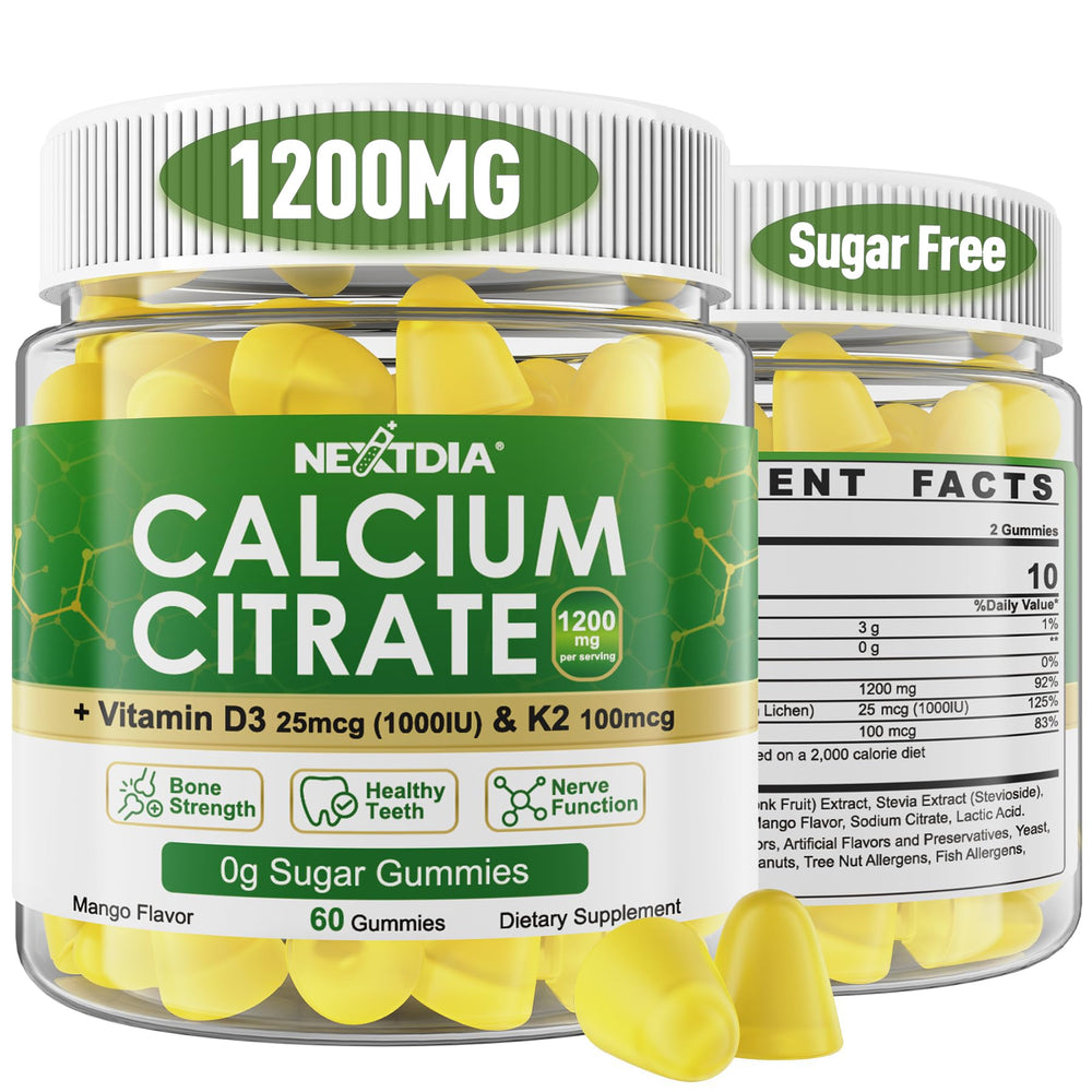 Calcium Citrate Gummies bottle with Mango flavor – 120 count