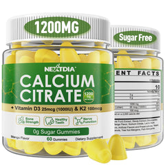 Calcium Citrate Gummies bottle with Mango flavor – 120 count