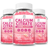 Calcium Citrate Gummies 1200 mg peach flavor in a 3-pack bottle