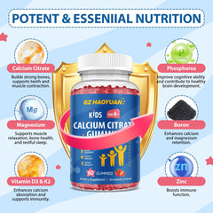 Gummies with minerals calcium, magnesium, phosphorus, zinc, boron