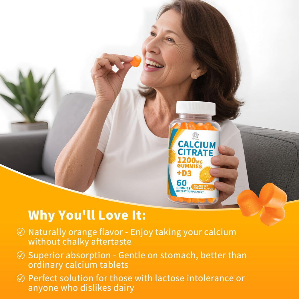 Back nutrition facts panel on calcium citrate gummy bottle