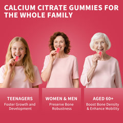 Close-up of peach-flavored calcium citrate gummy bears