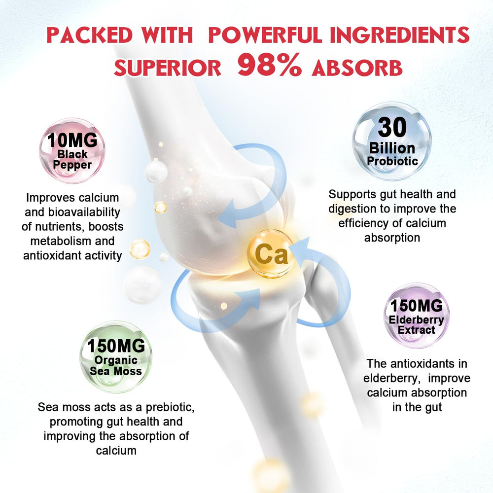 High absorption calcium citrate with magnesium and zinc for better uptake