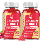 Main product image: a 2-pack Raspberry Sugar Free Calcium Citrate Gummies bottle