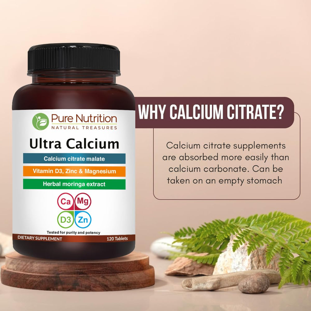 Graphic illustrating the bioavailability of calcium citrate malate.