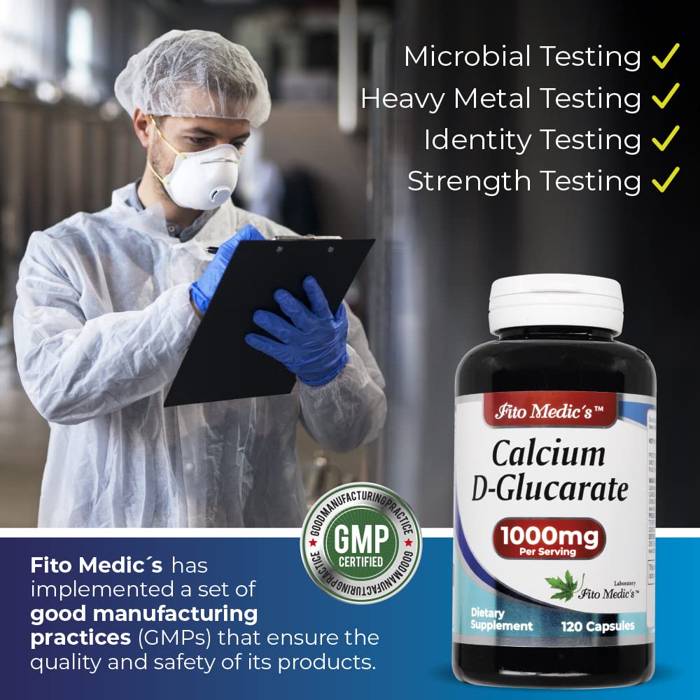 Calcium d-glucarate 1000mg dosage detail on bottle