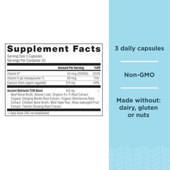 Close-up of calcium D3 K2 capsules