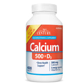 21st Century Calcium 500 mg + D3 tablets bottle, 400 count