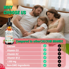 Vitamin D3, K2 (MK-7) and B12 with calcium blend