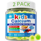 Two-pack bottles of kids calcium gummies grape flavor 120 count