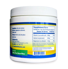 Illustration of calcium, magnesium and vitamin C powder