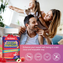 Calcium magnesium vitamin D3 gummy supplement bottle