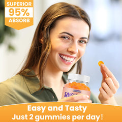 Orange-flavored vegan sugar-free calcium magnesium gummy