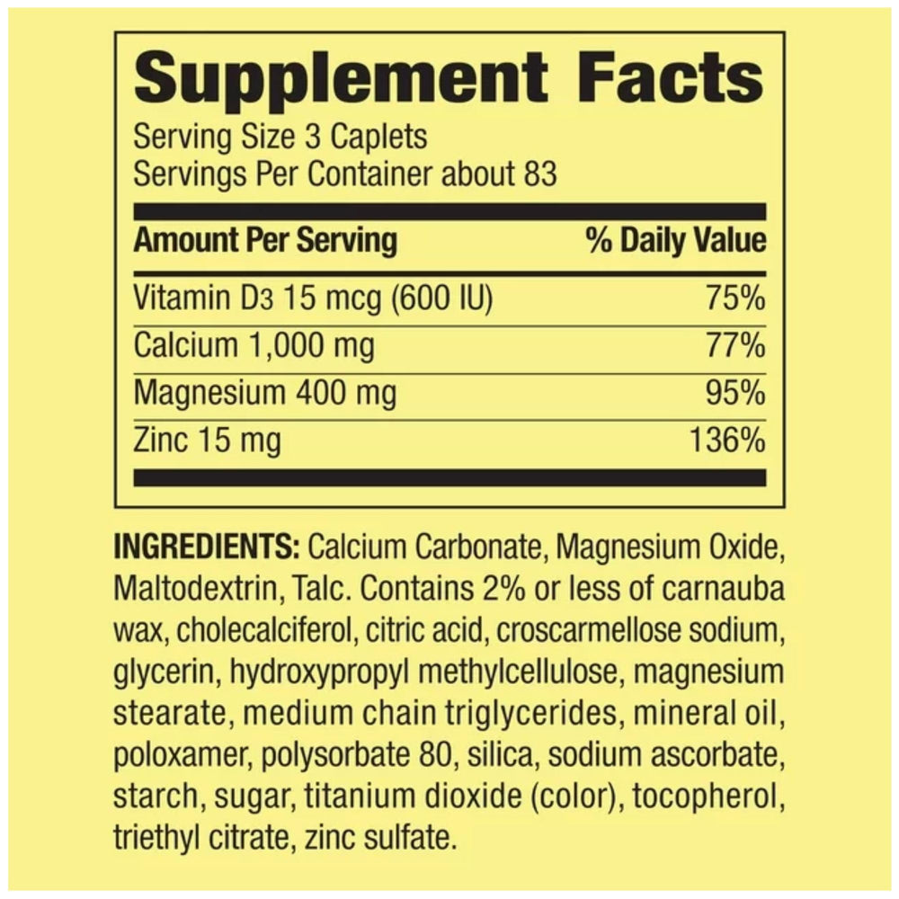 Three caplets per day dosage graphic