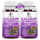 Bottle of 2-pack sugar-free calcium magnesium zinc gummies
