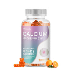 Bottle of Calcium Magnesium Zinc Gummies with Vitamin D3 & K2 - Orange flavor