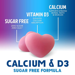 Packaging showing calcium gummies with Vitamin D3