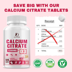Extra small calcium citrate tablets measuring about 0.47 inches