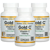 California Gold Nutrition Gold C 1000 mg Vitamin C - 60 veggie capsules - 3 pack