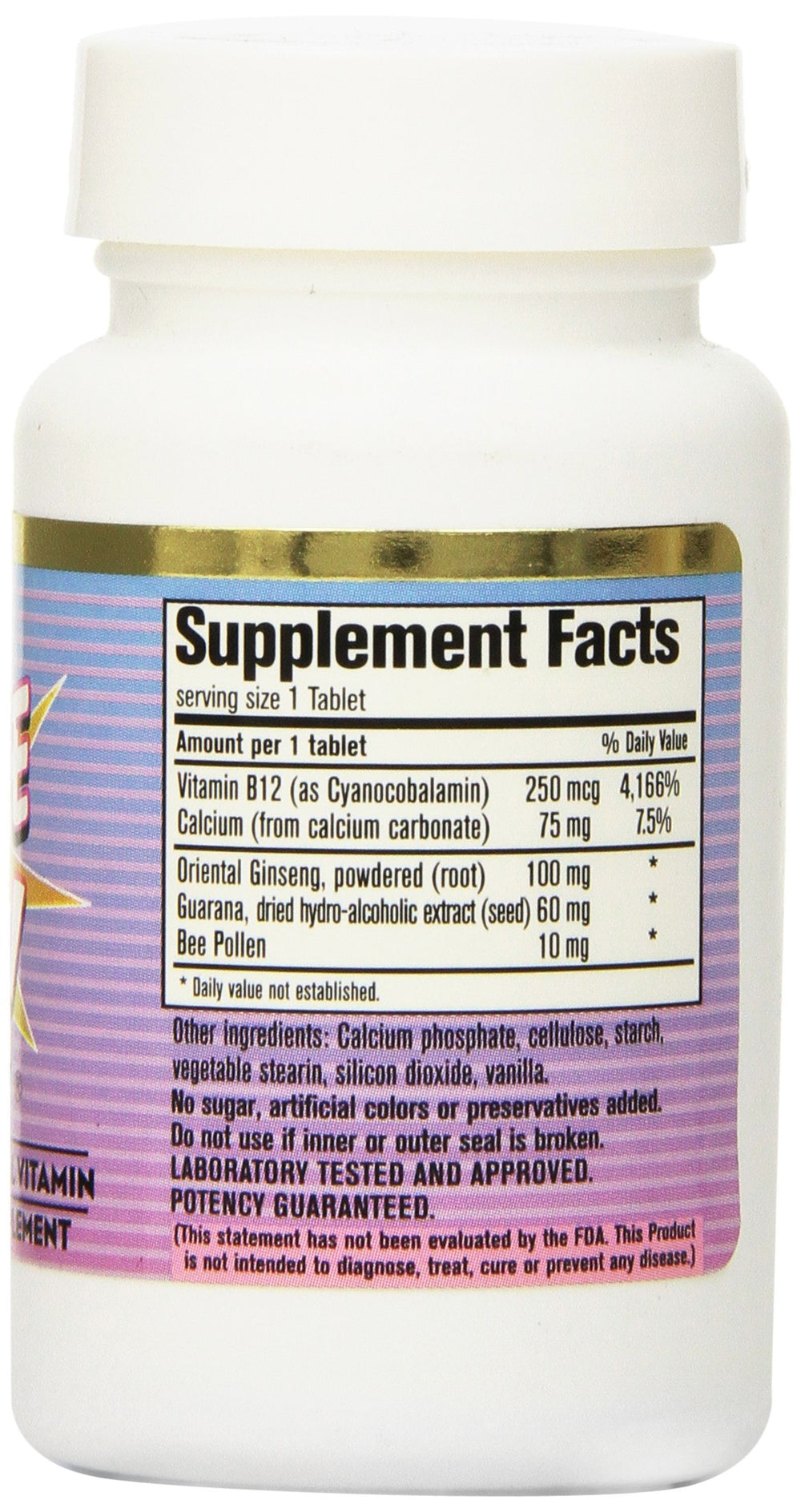 Close-up of California Natural Pick Me Up Vitamin packaging