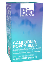 Front view of Bio Nutrition California Poppy 60 vegetarian capsules