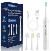 White CALLYSONIC sonic rechargeable toothbrush - front view
