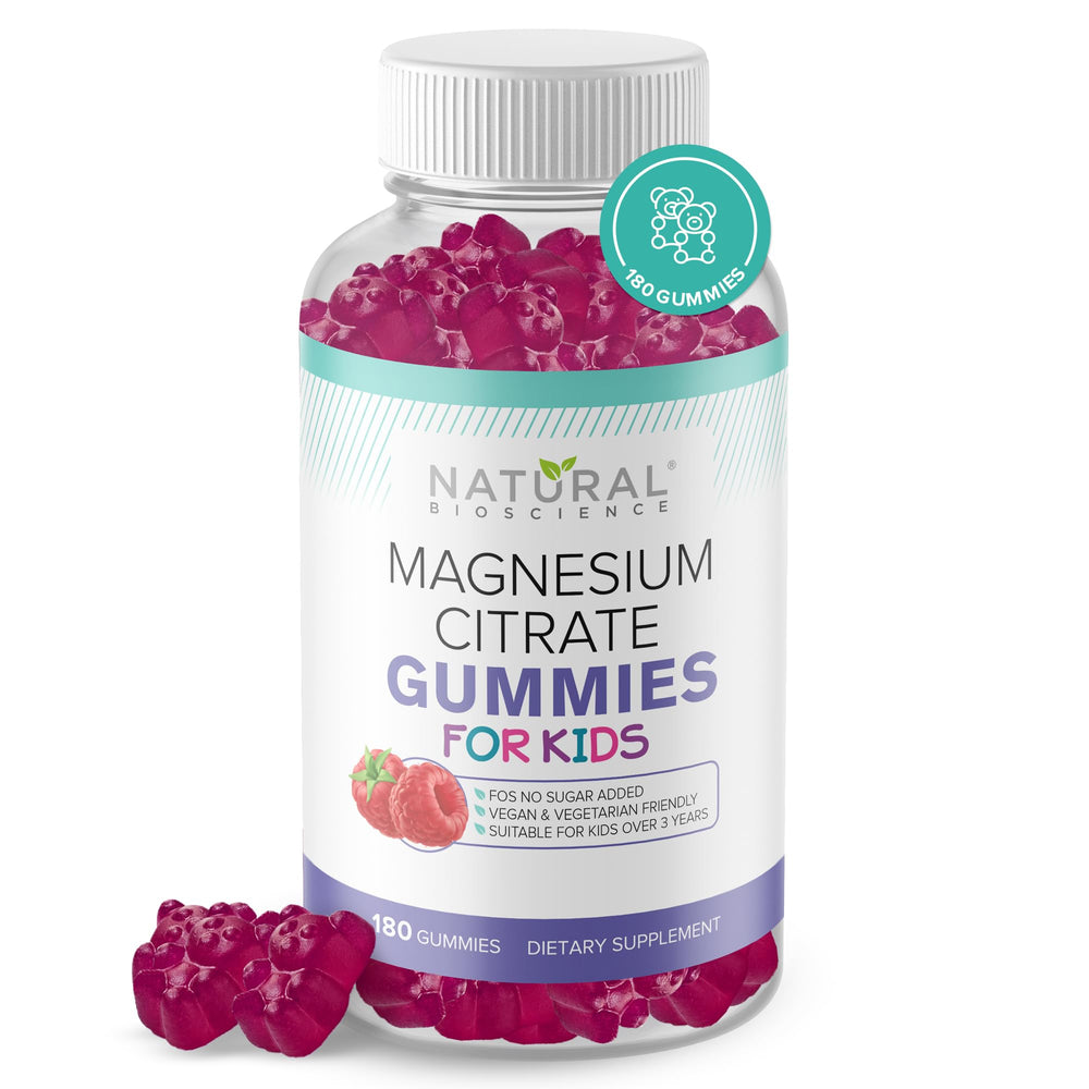 Bottle of Calm Kids Magnesium Citrate Gummies with label