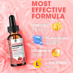 Raspberry-flavored sugar-free magnesium liquid drops