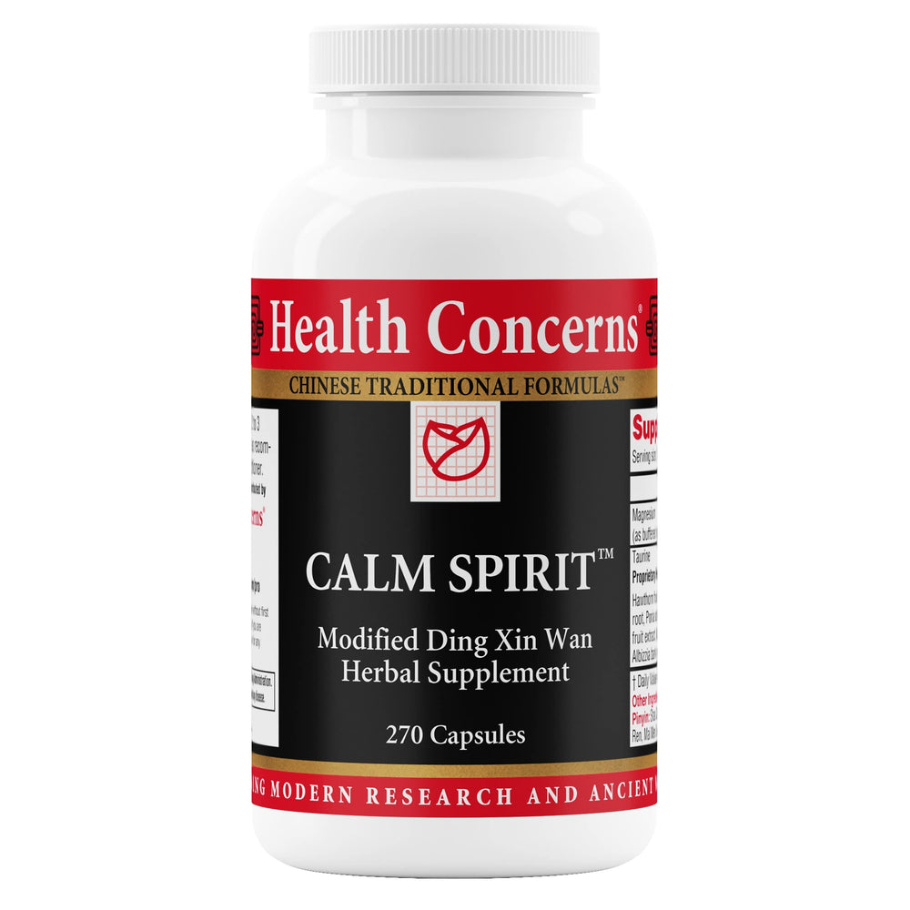 Health Concerns Calm Spirit bottle and capsules for stress relief