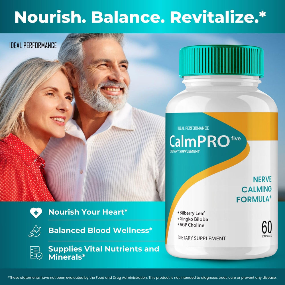 All natural CalmPro Five formula ingredients concept