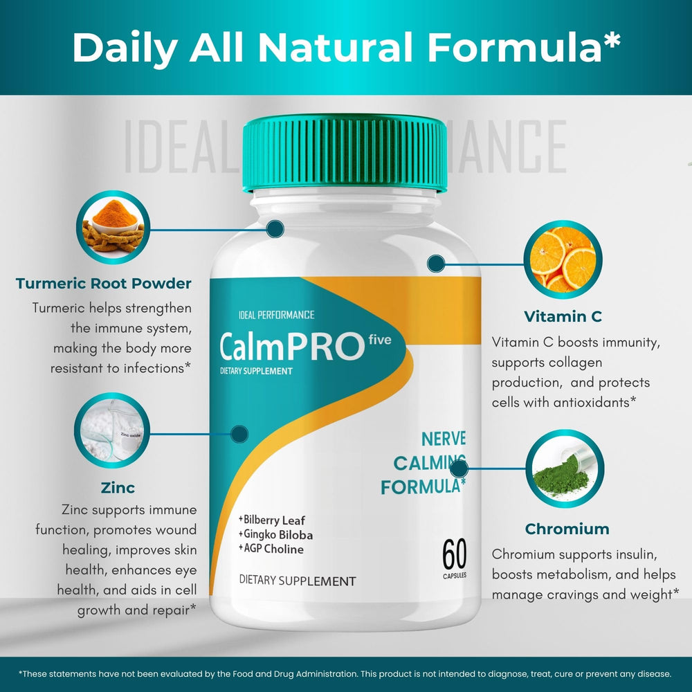 Calm Pro Five Nerve Wellness capsules product shot