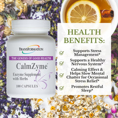 CalmZyme dosage instruction: take one capsule between meals or before bed