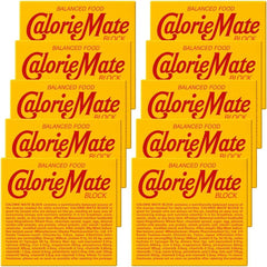 Front view of Calorie Mate chocolate block set of 10