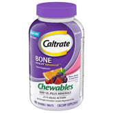 Front view of Caltrate Chewables 600d3 Plus Minerals bottle, 90 count