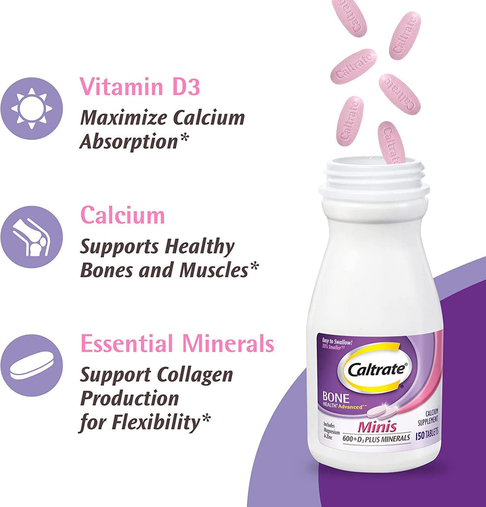 Caltrate Minis + Minerals bottle side view