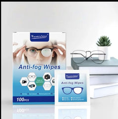 Camera lens being cleaned with anti-fog wipe