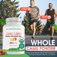 Vegan, Non-GMO, gluten-free Camu Camu capsules packaging