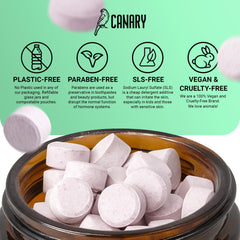 Assorted Canary toothpaste tablets Coconut Mint flavor