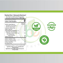 Close-up of turmeric, moringa, and soursop ingredients