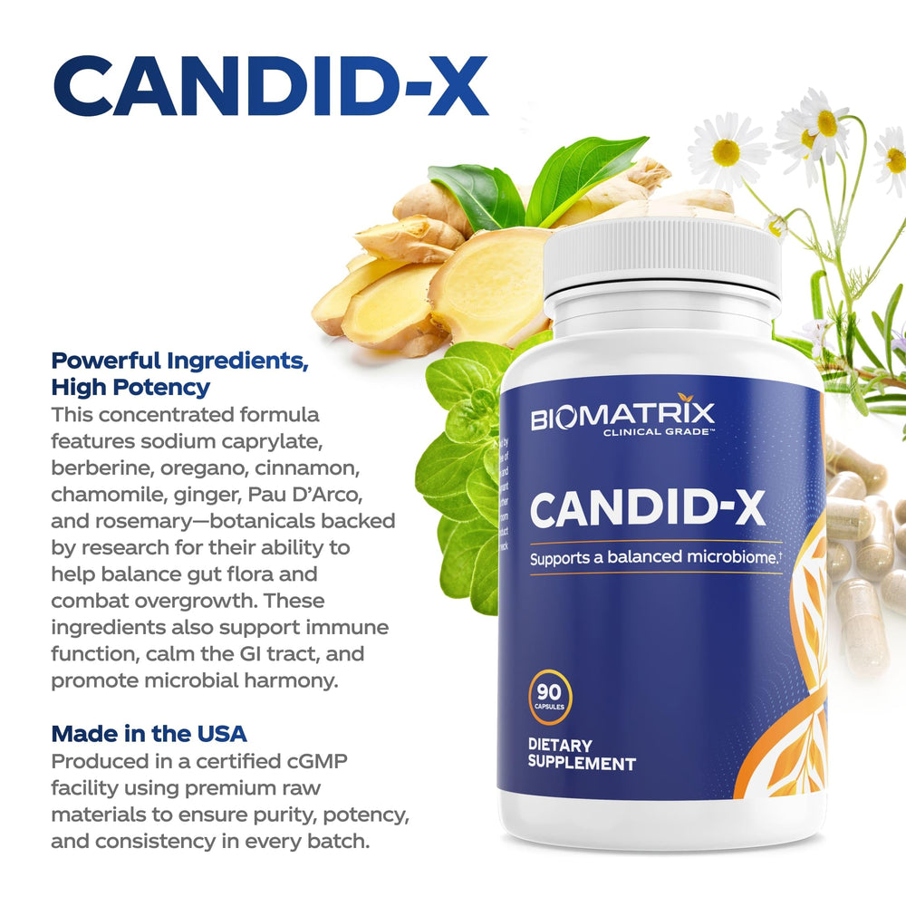 Side view of BioMatrix Candid-X bottle