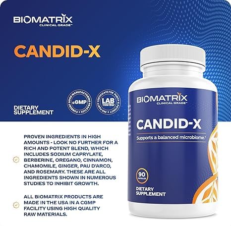 BioMatrix Candid-X bottle close-up showing berberine