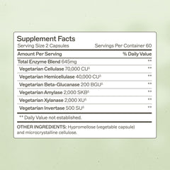 Plant-based digestive enzymes concept illustrating enzymes and fiber digestion