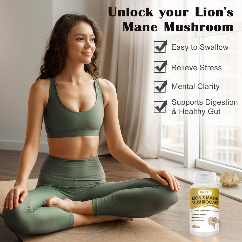 Lifestyle image depicting focus and vitality from mushroom complex