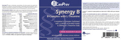 CanPrev Synergy B Complex bottle with vegan certification icons