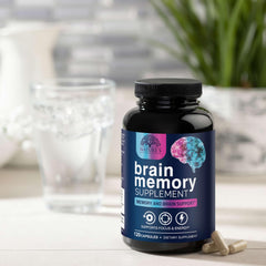 Close-up of capsules for brain health