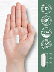 Open bottle with capsules and label