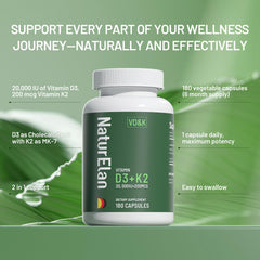 Close-up of D3 K2 capsules