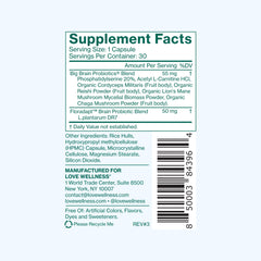 Capsules and intake directions for Love Wellness products